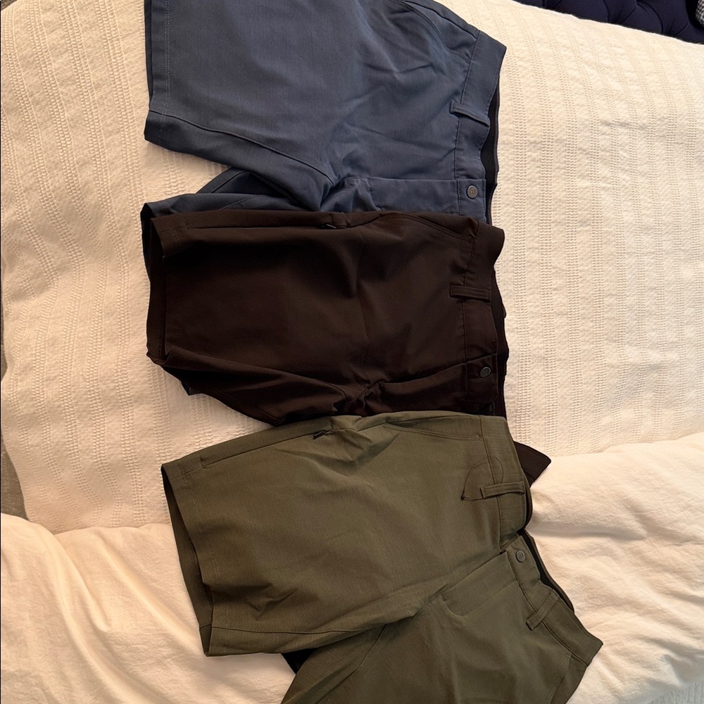 3 BYLT Basics Men's Shorts in Navy, Black, and Olive
